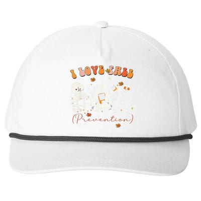 Groovy Retro I Love Fall Prevention Fall Physical Therapy Gift Snapback Five-Panel Rope Hat