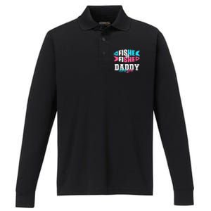 Gender Reveal ideas fishe or fishe Daddy loves you Fishing Performance Long Sleeve Polo