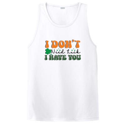 Groovy Retro I Don't Need Luck I Have You Funny Shamrock St Patrick's Day PosiCharge Competitor Tank