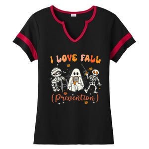 Groovy Retro I Love Fall Prevention Fall Physical Therapy Ladies Halftime Notch Neck Tee