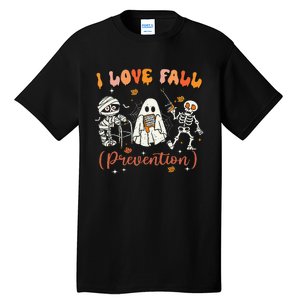 Groovy Retro I Love Fall Prevention Fall Physical Therapy Tall T-Shirt