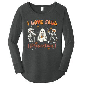 Groovy Retro I Love Fall Prevention Fall Physical Therapy Women's Perfect Tri Tunic Long Sleeve Shirt