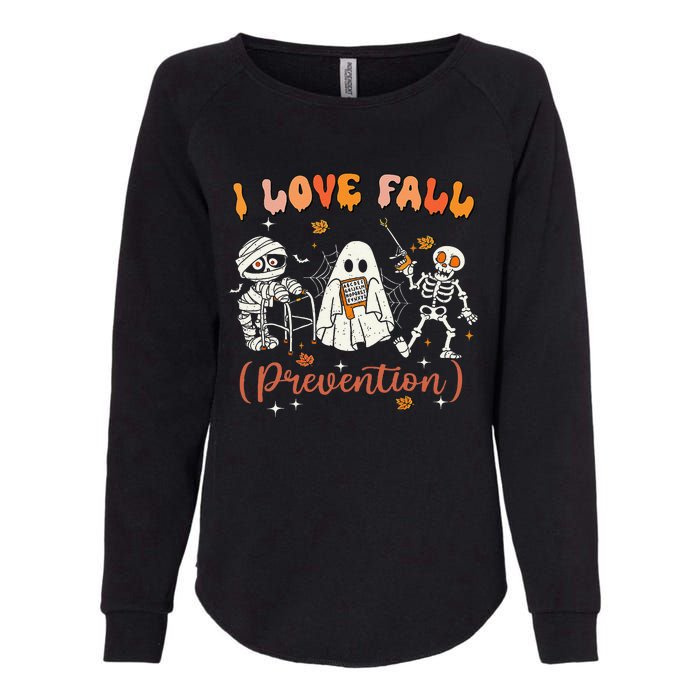 Groovy Retro I Love Fall Prevention Fall Physical Therapy Womens California Wash Sweatshirt