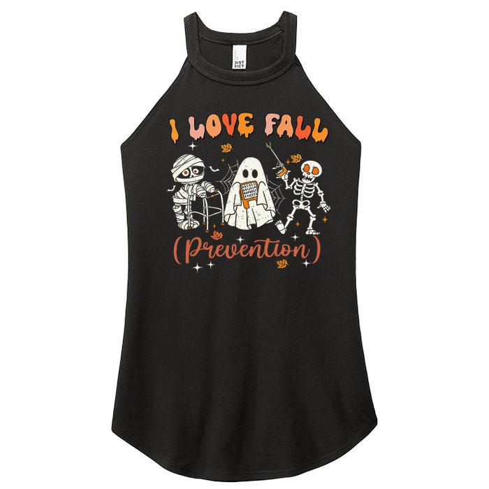 Groovy Retro I Love Fall Prevention Fall Physical Therapy Women's Perfect Tri Rocker Tank