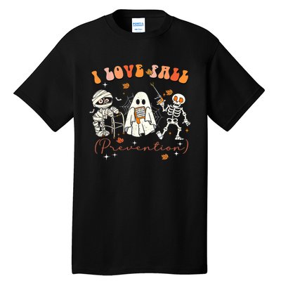 Groovy Retro I Love Fall Prevention Fall Physical Therapy Tall T-Shirt