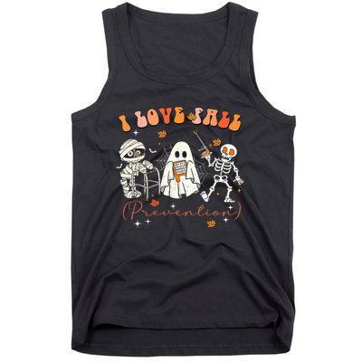 Groovy Retro I Love Fall Prevention Fall Physical Therapy Tank Top