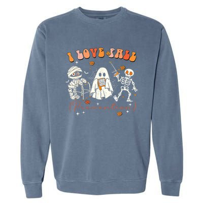 Groovy Retro I Love Fall Prevention Fall Physical Therapy Garment-Dyed Sweatshirt