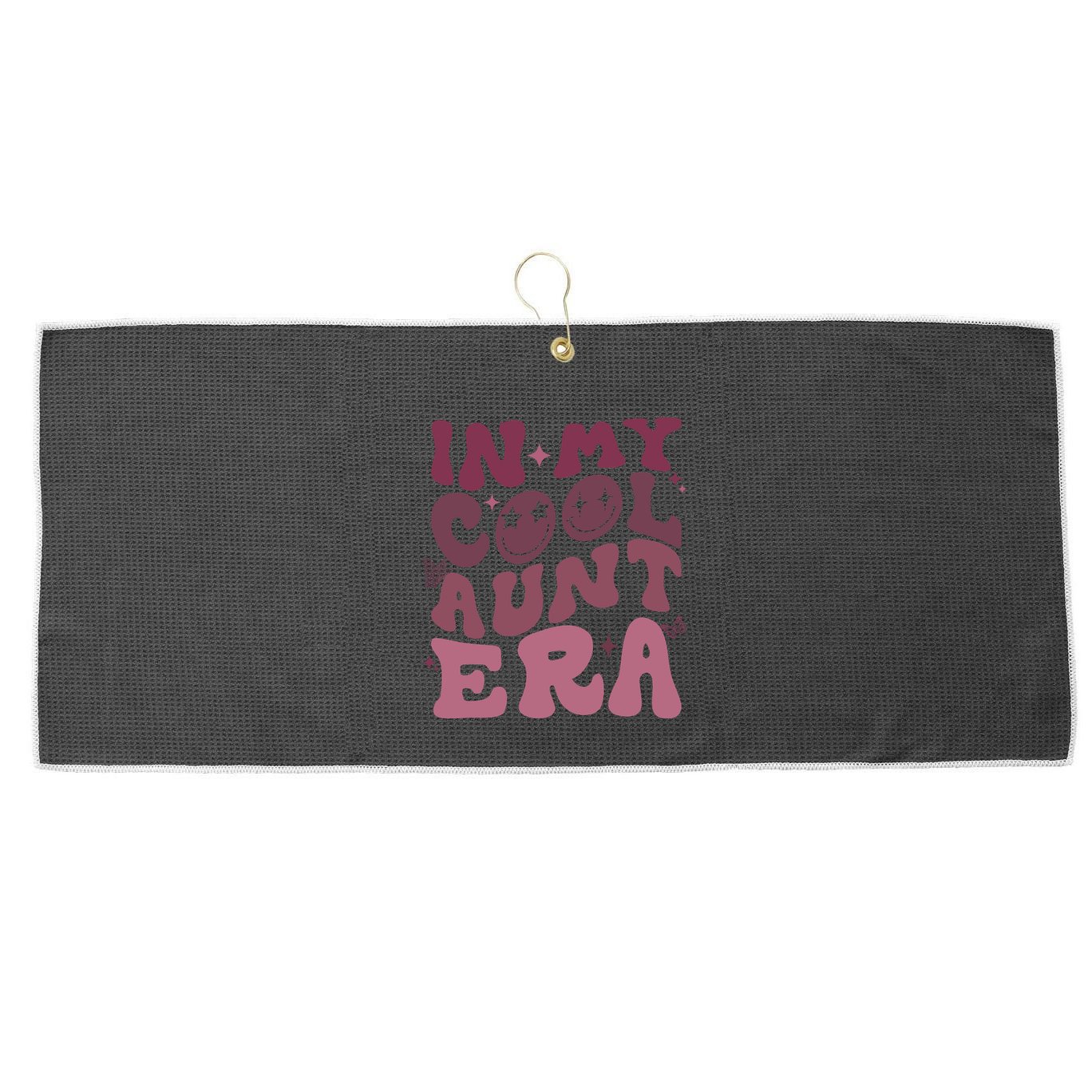 Groovy Retro In My Cool Aunt Era Cool Gifts For Auntie Large Microfiber Waffle Golf Towel