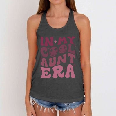 Groovy Retro In My Cool Aunt Era Cool Gifts For Auntie Women's Knotted Racerback Tank