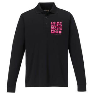 Groovy Retro In My Double Digits Era 10th Birthday Version Performance Long Sleeve Polo