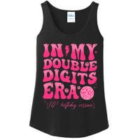 Groovy Retro In My Double Digits Era 10th Birthday Version Ladies Essential Tank