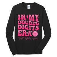 Groovy Retro In My Double Digits Era 10th Birthday Version Tall Long Sleeve T-Shirt