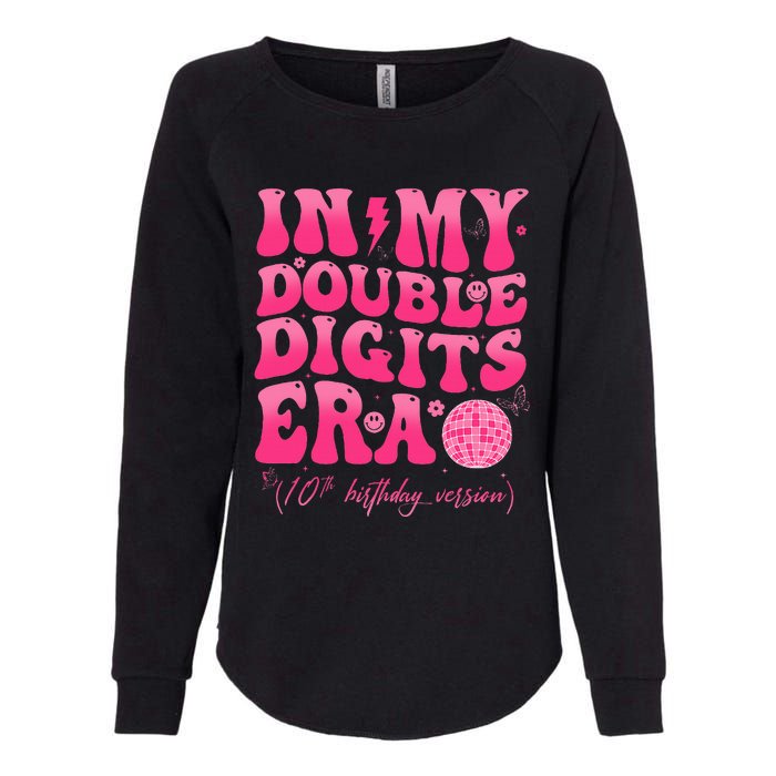 Groovy Retro In My Double Digits Era 10th Birthday Version Womens California Wash Sweatshirt