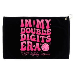 Groovy Retro In My Double Digits Era 10th Birthday Version Grommeted Golf Towel