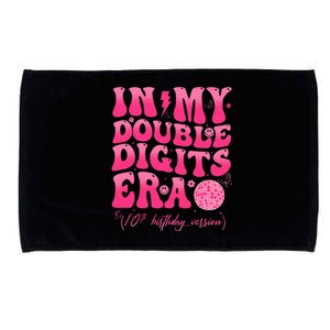 Groovy Retro In My Double Digits Era 10th Birthday Version Microfiber Hand Towel