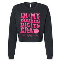 Groovy Retro In My Double Digits Era 10th Birthday Version Cropped Pullover Crew