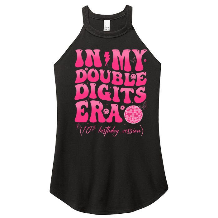 Groovy Retro In My Double Digits Era 10th Birthday Version Women's Perfect Tri Rocker Tank