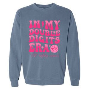 Groovy Retro In My Double Digits Era 10th Birthday Version Garment-Dyed Sweatshirt