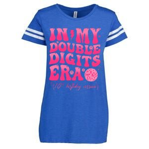 Groovy Retro In My Double Digits Era 10th Birthday Version Enza Ladies Jersey Football T-Shirt