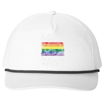 Gay Rainbow If This Flag Offend You Pride Lgbt Snapback Five-Panel Rope Hat