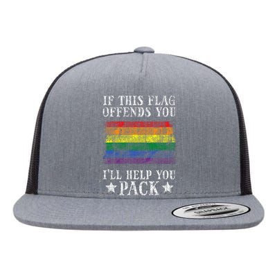 Gay Rainbow If This Flag Offend You Pride Lgbt Flat Bill Trucker Hat