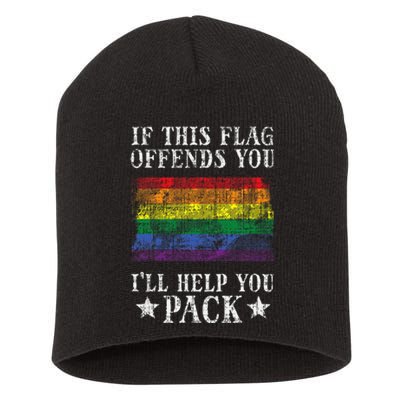 Gay Rainbow If This Flag Offend You Pride Lgbt Short Acrylic Beanie