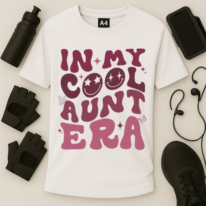 Groovy Retro In My Cool Aunt Era  Cool Gifts For Auntie  Cooling Performance Crew T-Shirt