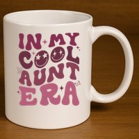 Groovy Retro In My Cool Aunt Era  Cool Gifts For Auntie  11oz C Handle Ceramic Mug