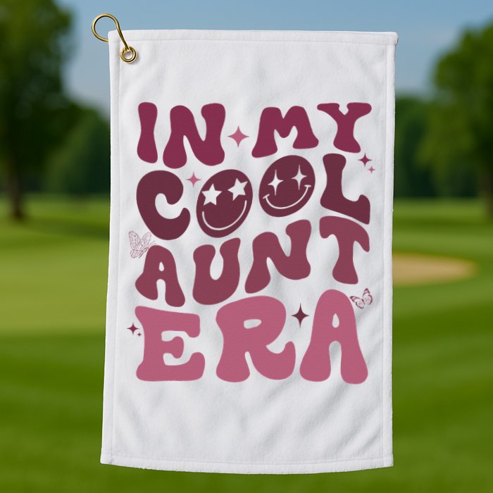 Groovy Retro In My Cool Aunt Era  Cool Gifts For Auntie  Golf Towel