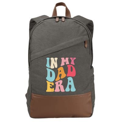 Groovy Retro In My Dad Era Fathers Day Daddy Father Life Cotton Canvas Backpack