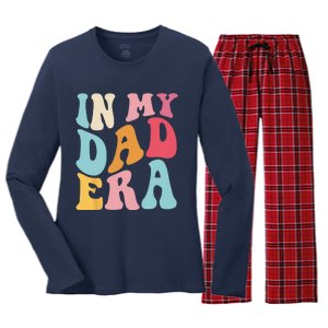 Groovy Retro In My Dad Era Fathers Day Daddy Father Life Women's Long Sleeve Flannel Pajama Set 