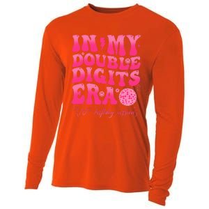 Groovy Retro In My Double Digits Era 10th Birthday Cooling Performance Long Sleeve Crew