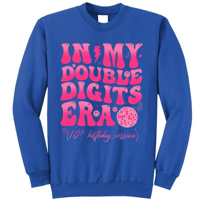 Groovy Retro In My Double Digits Era 10th Birthday Sweatshirt