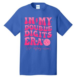 Groovy Retro In My Double Digits Era 10th Birthday Tall T-Shirt