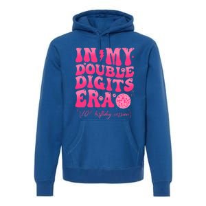 Groovy Retro In My Double Digits Era 10th Birthday Premium Hoodie