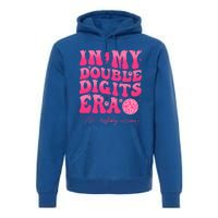 Groovy Retro In My Double Digits Era 10th Birthday Premium Hoodie