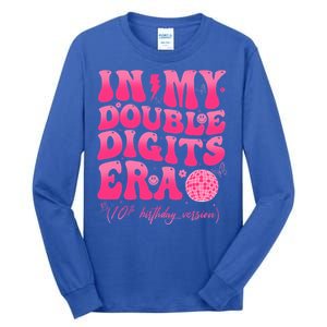 Groovy Retro In My Double Digits Era 10th Birthday Tall Long Sleeve T-Shirt