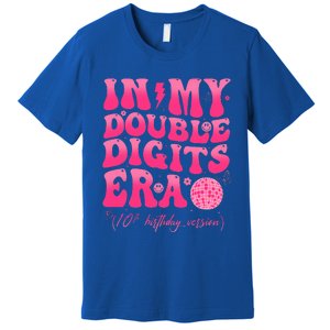 Groovy Retro In My Double Digits Era 10th Birthday Premium T-Shirt