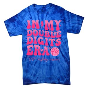 Groovy Retro In My Double Digits Era 10th Birthday Tie-Dye T-Shirt