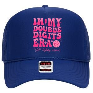 Groovy Retro In My Double Digits Era 10th Birthday High Crown Mesh Back Trucker Hat