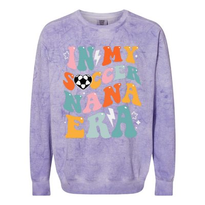 Groovy Retro In My Soccer Nana Era Funny Soccer Colorblast Crewneck Sweatshirt