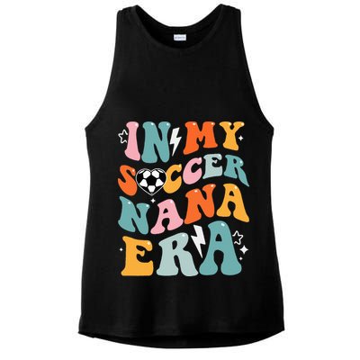 Groovy Retro In My Soccer Nana Era Funny Soccer Ladies PosiCharge Tri-Blend Wicking Tank