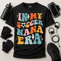 Groovy Retro In My Soccer Nana Era Funny Soccer Performance Shirt