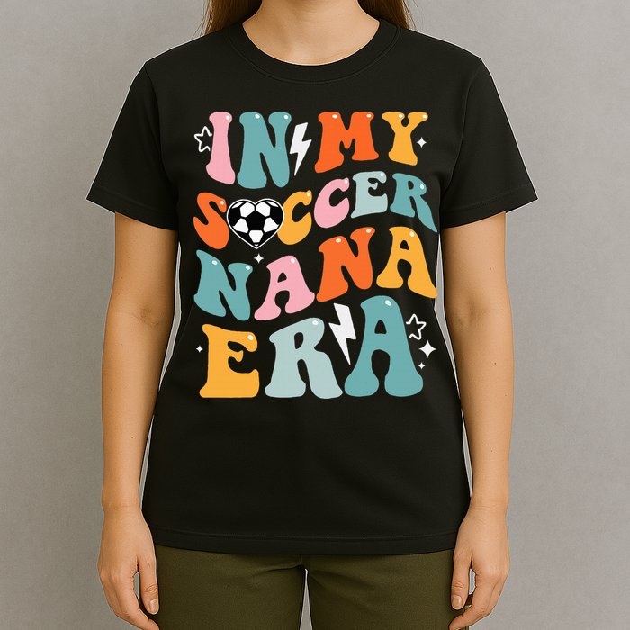Groovy Retro In My Soccer Nana Era Funny Soccer T-Shirt