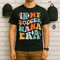 Groovy Retro In My Soccer Nana Era Funny Soccer T-Shirt