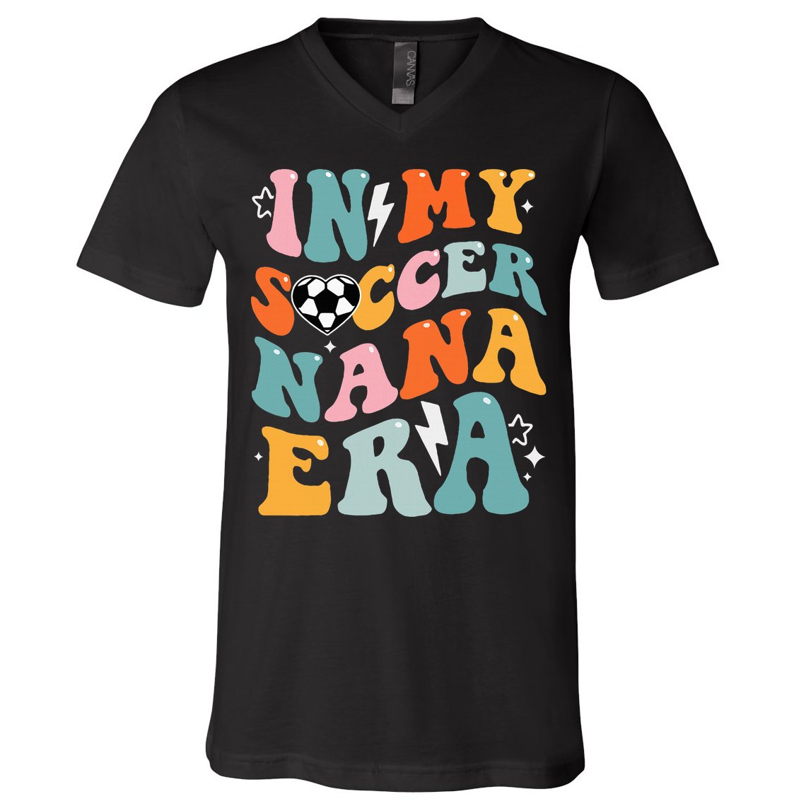 Groovy Retro In My Soccer Nana Era Funny Soccer V-Neck T-Shirt