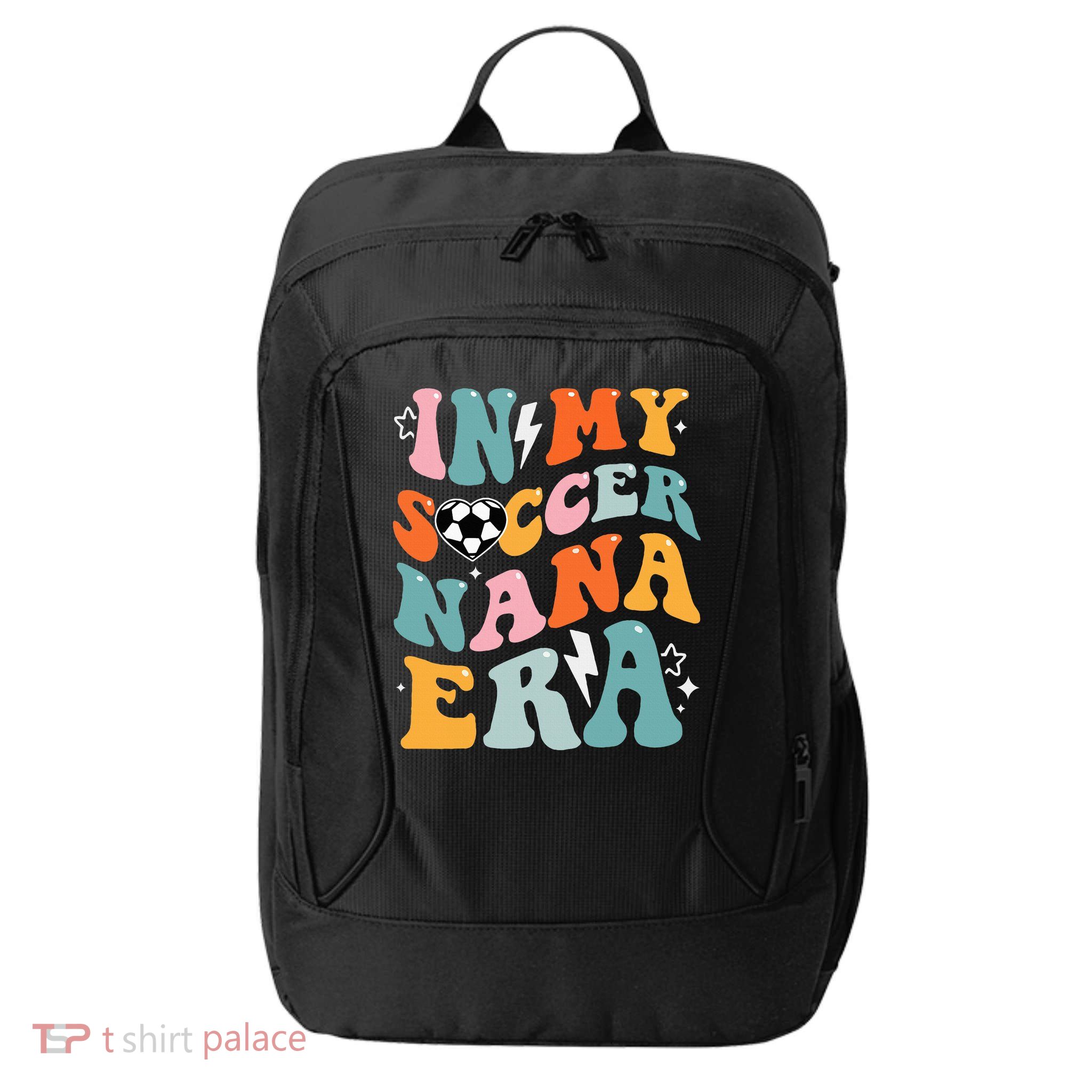 Groovy Retro In My Soccer Nana Era Funny Soccer City Backpack