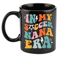 Groovy Retro In My Soccer Nana Era Funny Soccer 11oz C Handle Ceramic Mug