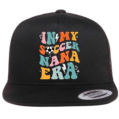 Groovy Retro In My Soccer Nana Era Funny Soccer Flatbill Hat