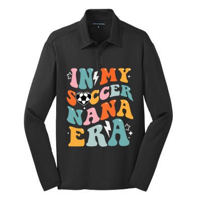 Groovy Retro In My Soccer Nana Era Funny Soccer Silk Touch Performance Long Sleeve Polo